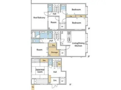 ライズK(5LDK/3階)の間取り写真