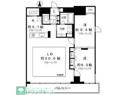 レジディア東桜II(2LDK/6階)の間取り写真