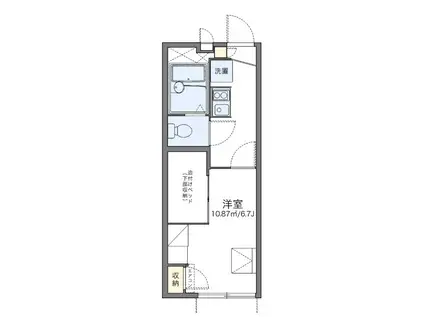 ティック ヒル(1K/1階)の間取り写真