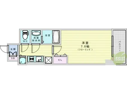 W-STYLE新大阪Ⅱ(1K/10階)の間取り写真