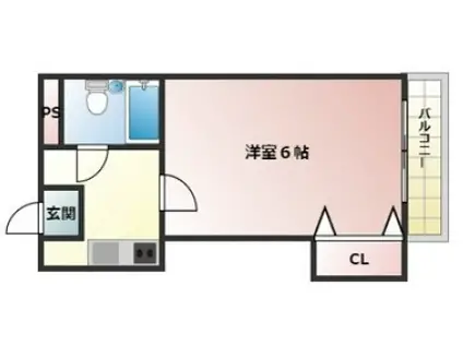 カサ・デ・リコ(1K/3階)の間取り写真