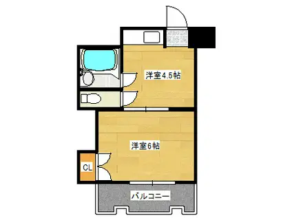 幟ビル(1DK/7階)の間取り写真