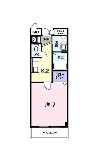カリーノRプリマヴェーラ(1K/3階)の間取り写真
