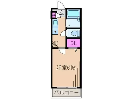 鳥養ハイツ(1K/3階)の間取り写真