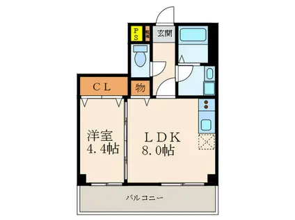 アイカーサ綾小路(1LDK/4階)の間取り写真
