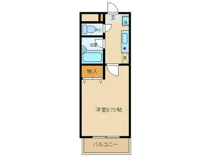 シルクガーデン(1K/3階)の間取り写真