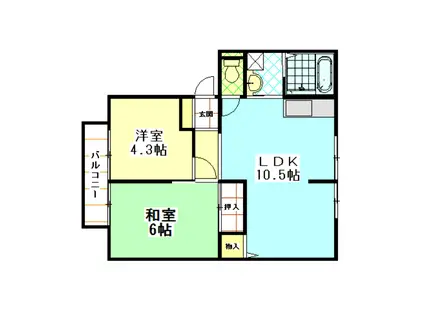 ジョイフル コンフォート(2LDK/1階)の間取り写真