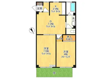 メゾン寺尾台(2DK/1階)の間取り写真