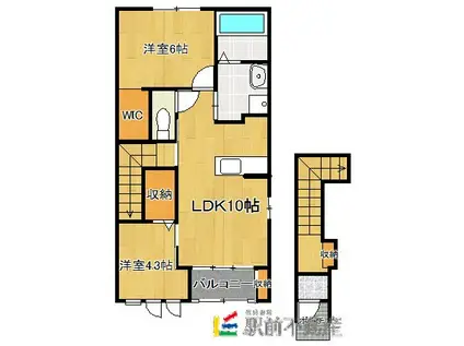 SUNNY VILLA(2LDK/2階)の間取り写真