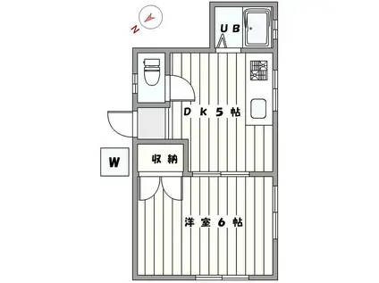 コーポ竹(1DK/1階)の間取り写真