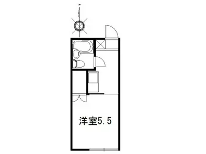 ラウレア湘南A(1K/2階)の間取り写真