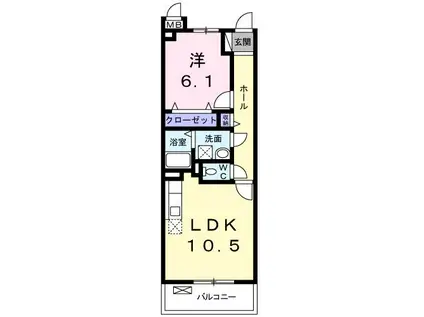 FUMMY COO(1LDK/2階)の間取り写真