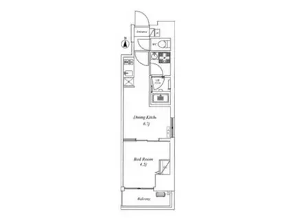 クリアル錦糸町(1DK/3階)の間取り写真