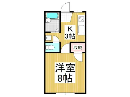 パークサイドハイツ(1K/1階)の間取り写真