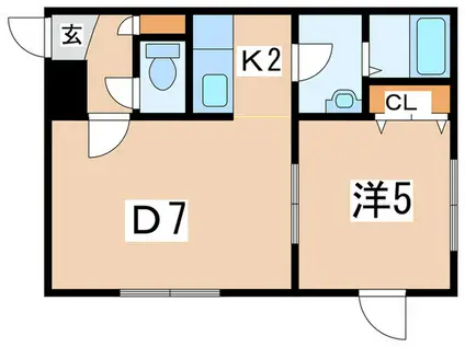 ステージノア北円山(1DK/3階)の間取り写真