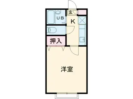 クレアールZEN(1K/2階)の間取り写真