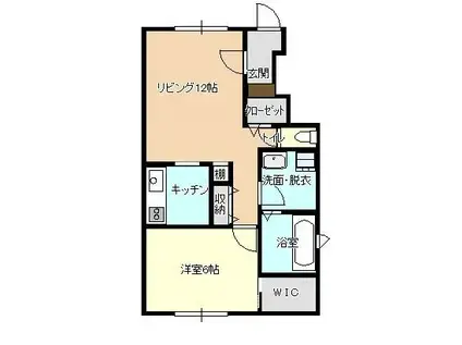 KOKOROM石江(1LDK/1階)の間取り写真