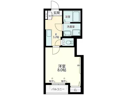 COMFORT GARDEN II(1K/2階)の間取り写真