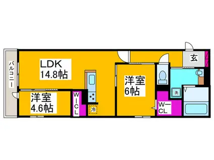 DSOPHIA(2LDK/3階)の間取り写真