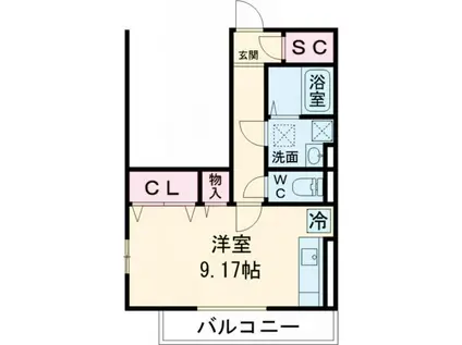 シャトレ(ワンルーム/1階)の間取り写真