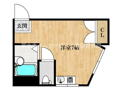 PANHON CLEA(ワンルーム/1階)の間取り写真