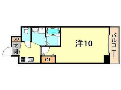 リアライズ神戸サウス(1K/4階)の間取り写真