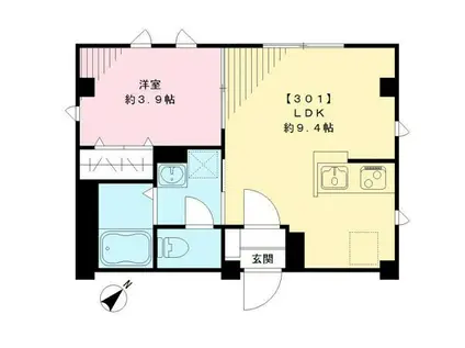 ベスマ月島(1LDK/3階)の間取り写真