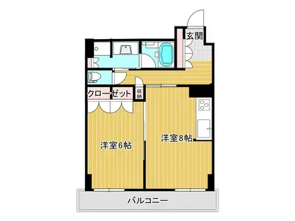 ライオンズ四谷タワーゲート(1LDK/29階)の間取り写真