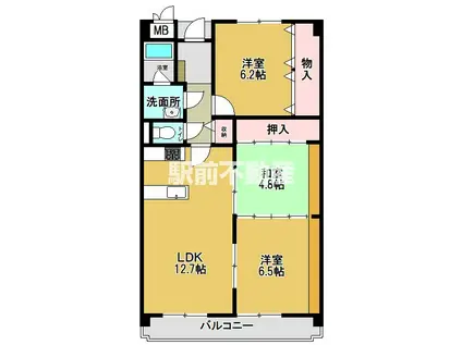 エスペランサ神野II(3LDK/10階)の間取り写真