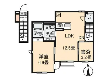 クレールムサシ(1SLDK/2階)の間取り写真