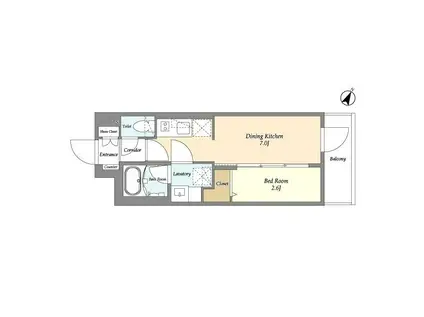 グランカーサ千駄木(1DK/2階)の間取り写真