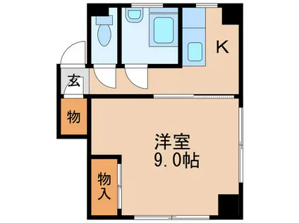 花活ビル(1K/2階)の間取り写真