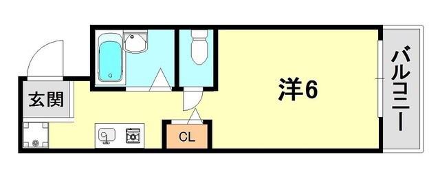 エール大同(ワンルーム/2階)の間取り写真