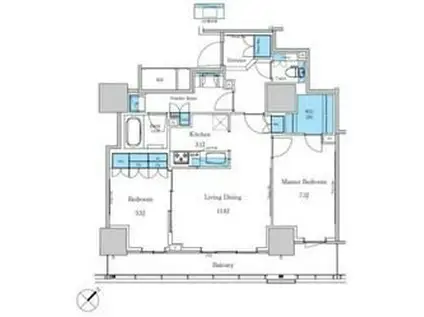 パークアクシス滝野川ラ ブリーズ(2LDK/10階)の間取り写真
