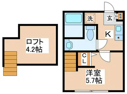 THE HOUSE八王子東中野(1K/2階)の間取り写真