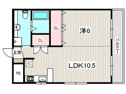 クラシオン(1LDK/3階)の間取り写真