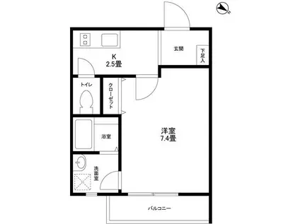 MARS(1K/2階)の間取り写真