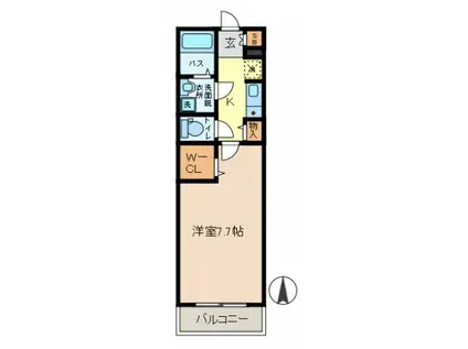 マハロルアナ(1K/2階)の間取り写真