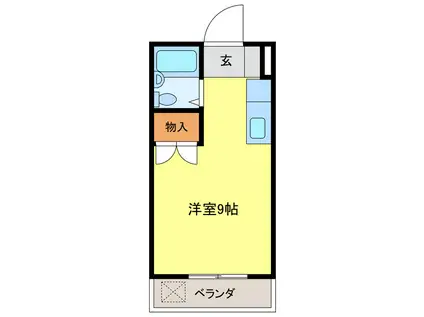 メゾン安田(ワンルーム/2階)の間取り写真
