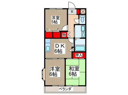 マレ・リジュール(3DK/1階)の間取り写真