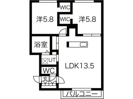 エルヴェールV(2LDK/3階)の間取り写真