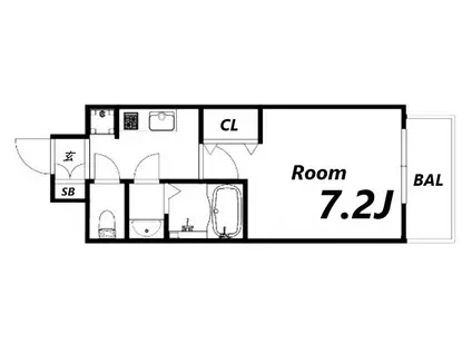 フレシール昭和通(1K/4階)の間取り写真