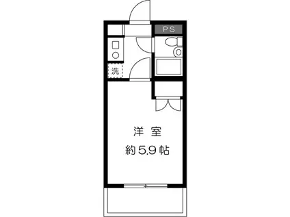 ジョイフル池上(ワンルーム/5階)の間取り写真