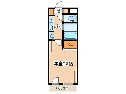 レクノス6(1K/2階)の間取り写真