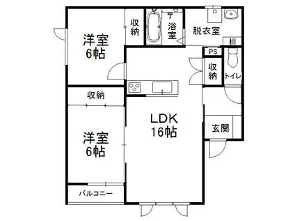 GRAN MEZON(2LDK/3階)の間取り写真
