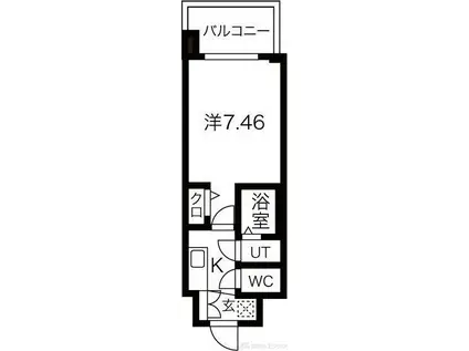ロイス茨木奈良町(1K/5階)の間取り写真