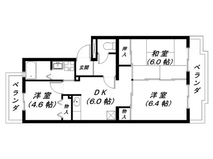 アルヴィラージュ(3DK/2階)の間取り写真