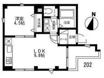 パライーソベルデ(1LDK/2階)の間取り写真