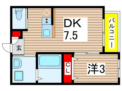 リアコート石橋II(1DK/3階)の間取り写真