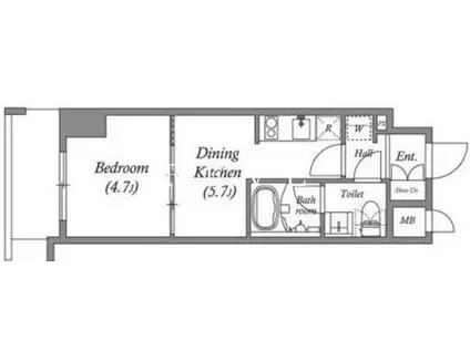 QUALITAS浅草橋(1DK/6階)の間取り写真